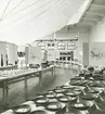 Interiör, Wien. Del av utställningen Kunstlerisches Schaffen und Serienproduktion 1960 på Österrikes konstindustrimuseum.<br>Produkter från Gustavsbergs Fabriker.<br><br><br>