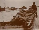 Smålands husarregemente K 4 på vinterövning i Norrbotten omkring 1910.