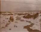 Utsikt över vinterlandskap, Smålands husarregemente K 4 på vinterövning i Norrbotten omkring 1910.