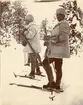 Officerare från Smålands husarregemente K 4 på skidor, vinterövning i Norrbotten omkring 1910.