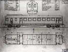 Ritning till diesel-elektrisk vag för SNJ.
Tillverknings år: 1928.