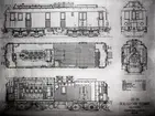 Ritning till diesel-elektrisk vag för HNJ.
Tillverknings år: 1925.