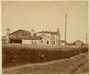 Norrköpings station 1866. Fotografiet taget strax efter järnvägens öppnande enligt uppgift från stins Norrköping 7/8 1933