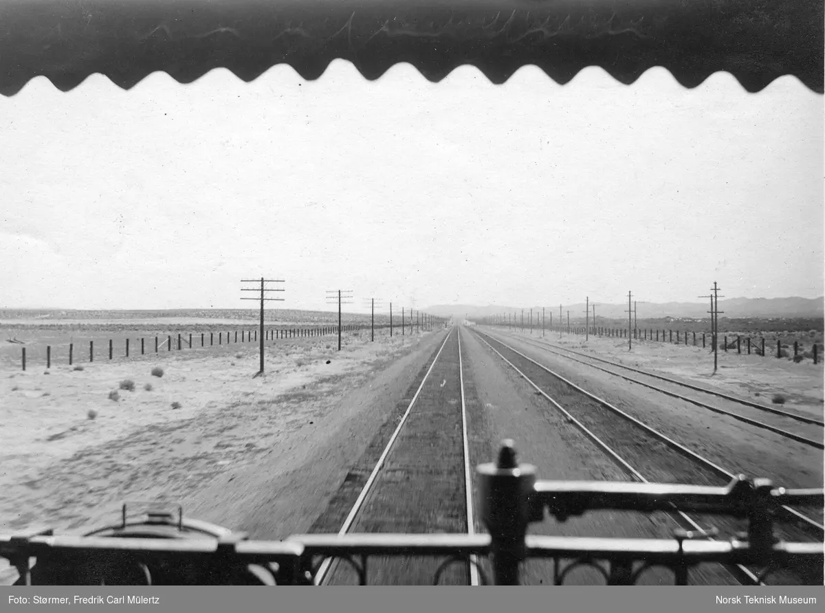 Landskap, fotografert fra tog, California eller Arizona, USA, 1915