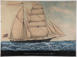 Skonnertbrigg 'Hanne Christensen' af Horten [Akvarell]