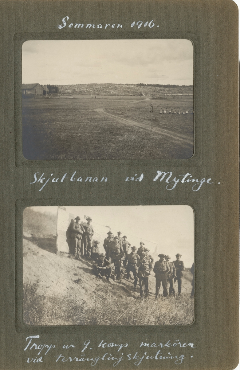 Text i fotoalbum: "Skjutbanan vid Mytinge".