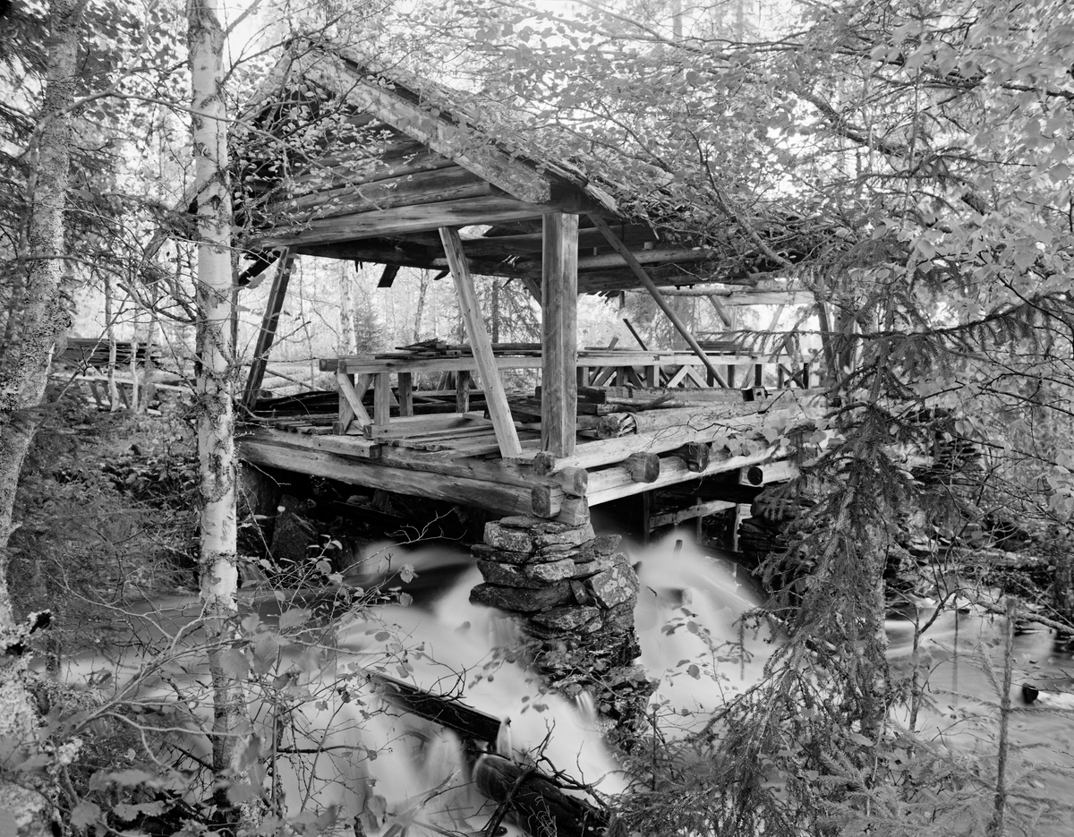 Saghuset ved Skaversaga (navnet har også vært stavet «Skavernsaga») ved Nedre Tverrenfallet i elva Tverrena på østsida av Osensjøen i Åmot kommune i Hedmark.  Denne saga tilhørte brukerne på eiendommene Søndre Skavern, Nordre Skavern og Engemoen i Nord-Osen, og den var i bruk fram til 2. verdenskrig.  Saghuset besto av et par laftete omfar som kvilte på tørrmurte natursteinspilarer, og som bar golvlunnene, som lå på tvers av husets lengderetning.  På den laftete botnramma var det reist tre stolpepar som bar raftstokkene, og som var avstivet ved hjelp av skråband.  De nevnte stolpeparene bar også hver sine tømrete gavler og et bordtekket åstak.  Sagbenken var intakt, men både rullene, brettet og sagbladet manglet da dette fotografiet ble tatt.  På dette fotografiet ser vi ellers hvordan vannet fosset inn mot et defekt kvernhjul under saghuset. Bildet ble tatt som ledd i arbeidet med en restaureringsplan for saghuset og ei tilstøtende ljørbu.  Informasjon om restaureringsprosessen finnes under fanen «Opplysninger».