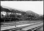 Kollisionsolycka på Bergslagsbanans station, Göteborg 1924. På bilden syns bland annat Gävle-Dala Järnvägs godsvagn GDJ NN 1011 och Bergslagernas Järnvägar godsvagn BJ G4 830.