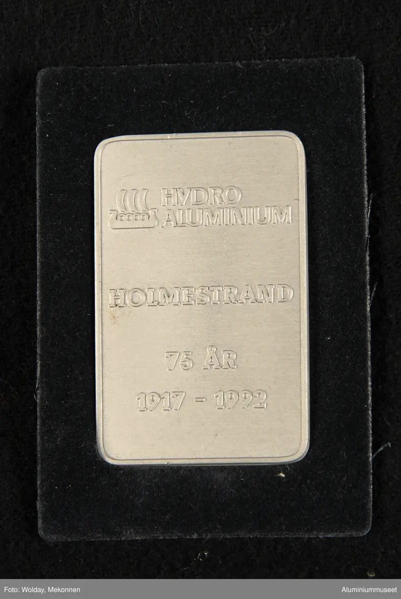 Rektangulær minneplate i etui