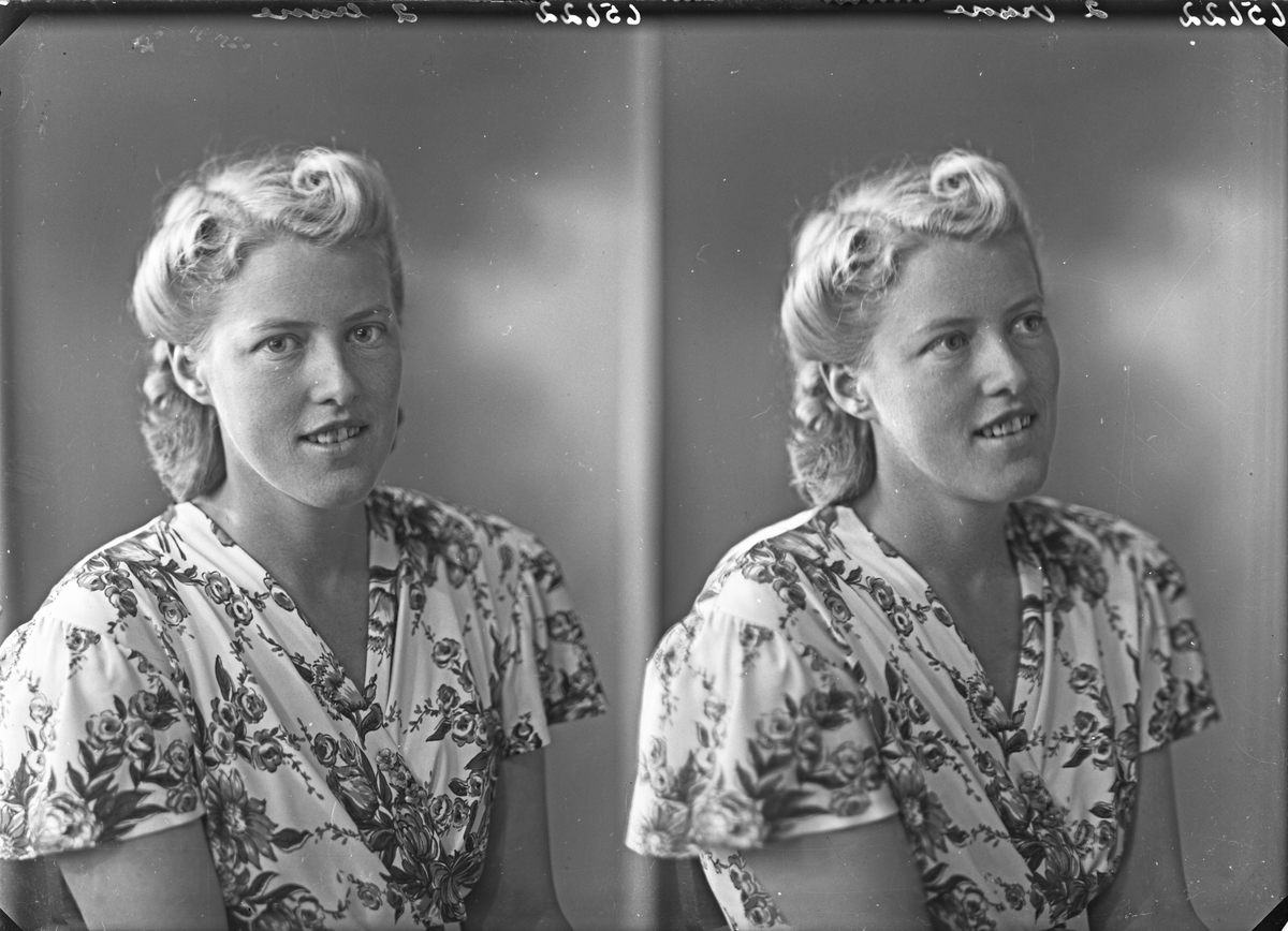 Portrett. Ung kvinne i sommerkjole. Bestilt av Fru Toftøy Andersen