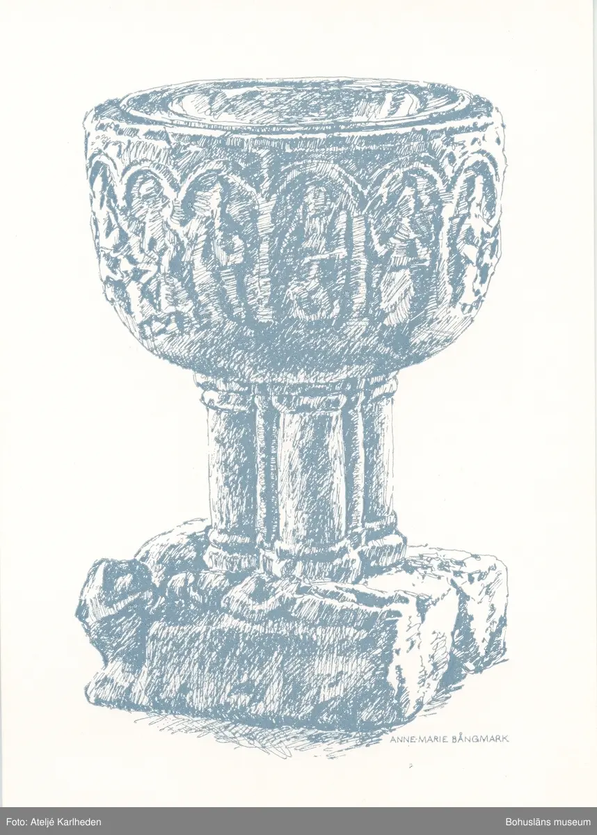 Text till bilden: "Skredsviks kyrka. Dopfunt".