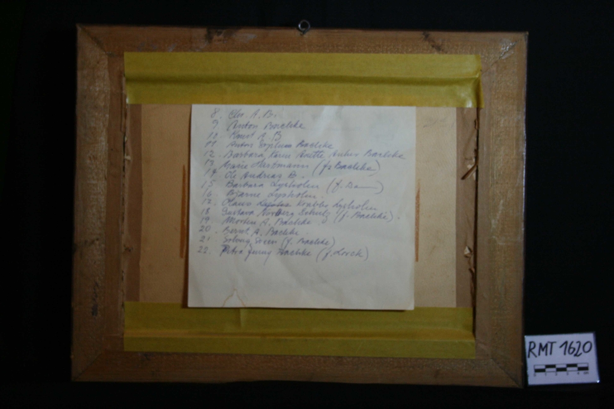 Fotografi av familien Bachke tatt i forbindelse med Anton Sophus Bachkes 60. års dag 21.juni 1896. Hele familen er samlet på trappa foran Hovedbygningen på Ringve gård. Anton Sophus og Barbara i midten.