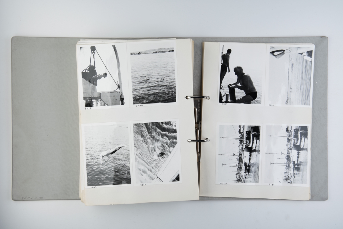 Album med fotografier av Norsk Sjøfartsmuseums ekspedisjon til Sørlandskysten i 1970.