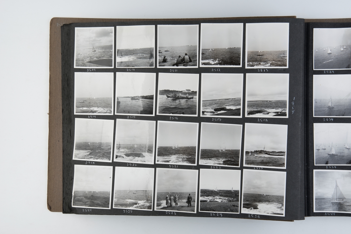 Album med fotografier av sportsseilere og miljøet omkring dem 1953-1955. Fotografert av Grethe Bruu. Album nr. 3.