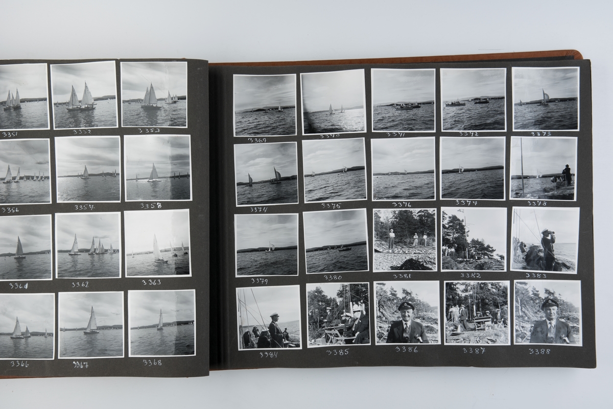 Album med fotografier av sportsseilere og miljøet omkring dem 1953-1955. Fotografert av Grethe Bruu. Album nr. 4.