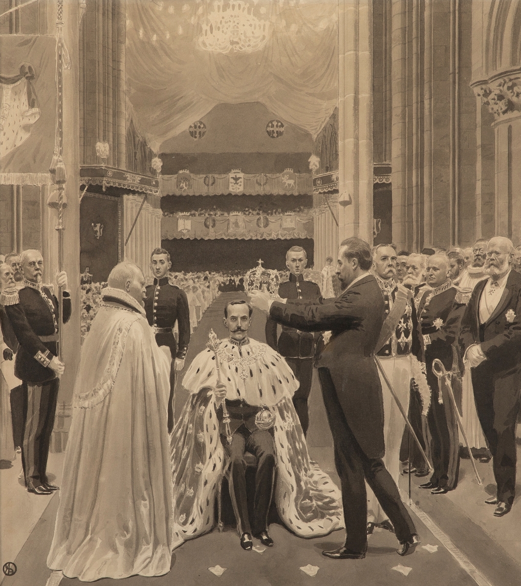 Kong Haakons kroning [Tegning]