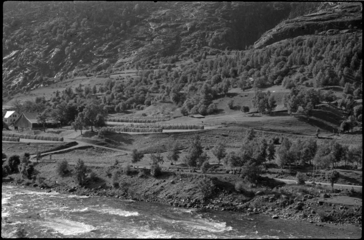 Flere bilder av landskapet, stratigrafi og gårder på Vadla ved Jøsenfjorden. Det er også bilder av folk på Vadla, blant annet Frida Johannessen på bilde nr. 2, 30, 31, 34 og sammen med Paul Johannessen på bilde nr. 35.