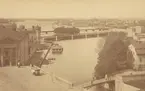 Vasabron (Wasabron) i Stockholm, sedd från Kungliga Slottet, 1880-talet.