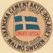 Fabriksmärke för cementpåsar. Skånska Cementaktiebolaget. Portland Cement.