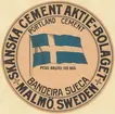 Fabriksmärke för cementpåsar. Skånska Cementaktiebolaget. Portland Cement.