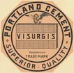 Fabriksmärke för cementpåsar. Visurgis. Portland Cement.