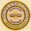 Fabriksmärke för cementpåsar. Wilson. Portland Cement.