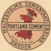 Fabriksmärke för cementpåsar. Maltesholms Cementaktiebolag. Portland Cement.