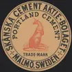 Fabriksmärke för cementpåsar. Skånska Cementaktiebolaget. Portland Cement.