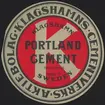 Fabriksmärke för cementpåsar.Klagshamns Cementverks Aktiebolag. Portland Cement.
