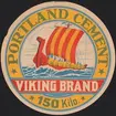 Fabriksmärke för cementpåsar. Viking Brand. Portland Cement.