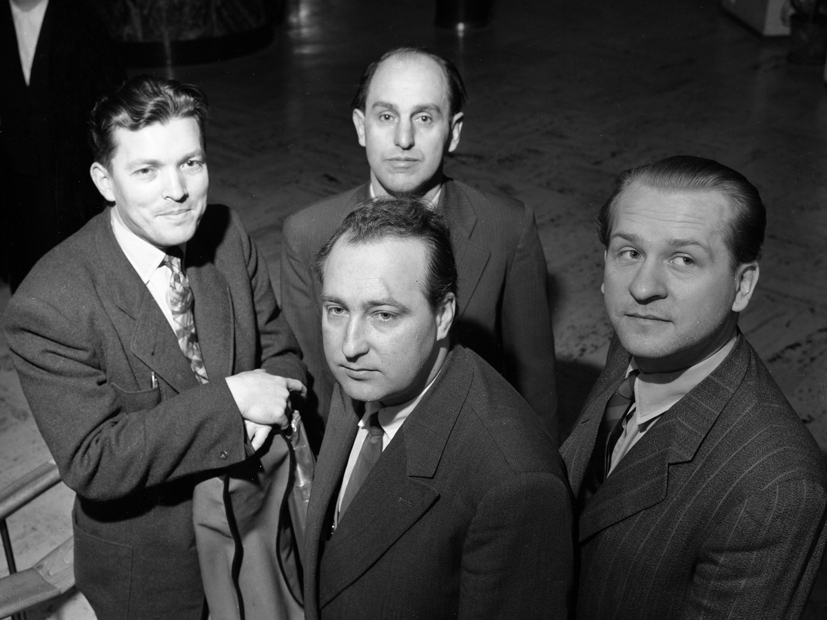 Novak-kvartetten 04.02.1957. Bakerst Josef Podjukl. til høyre Jaroslav Chovanec. Til venstre Dusan Pandula. I midten Libor Hlavacek.