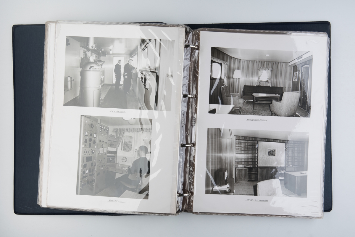 Album med fotografier fra sjøsettingen og prøveturen til M/S 'Altafjord' (b.1962) bygget ved Bergens mekaniske verksted