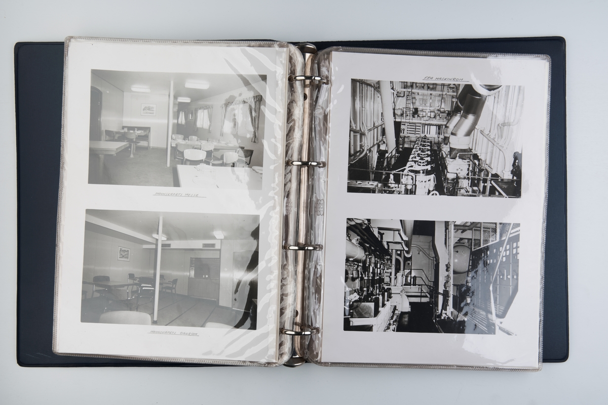 Album med fotografier fra sjøsettingen og prøveturen til M/S 'Altafjord' (b.1962) bygget ved Bergens mekaniske verksted