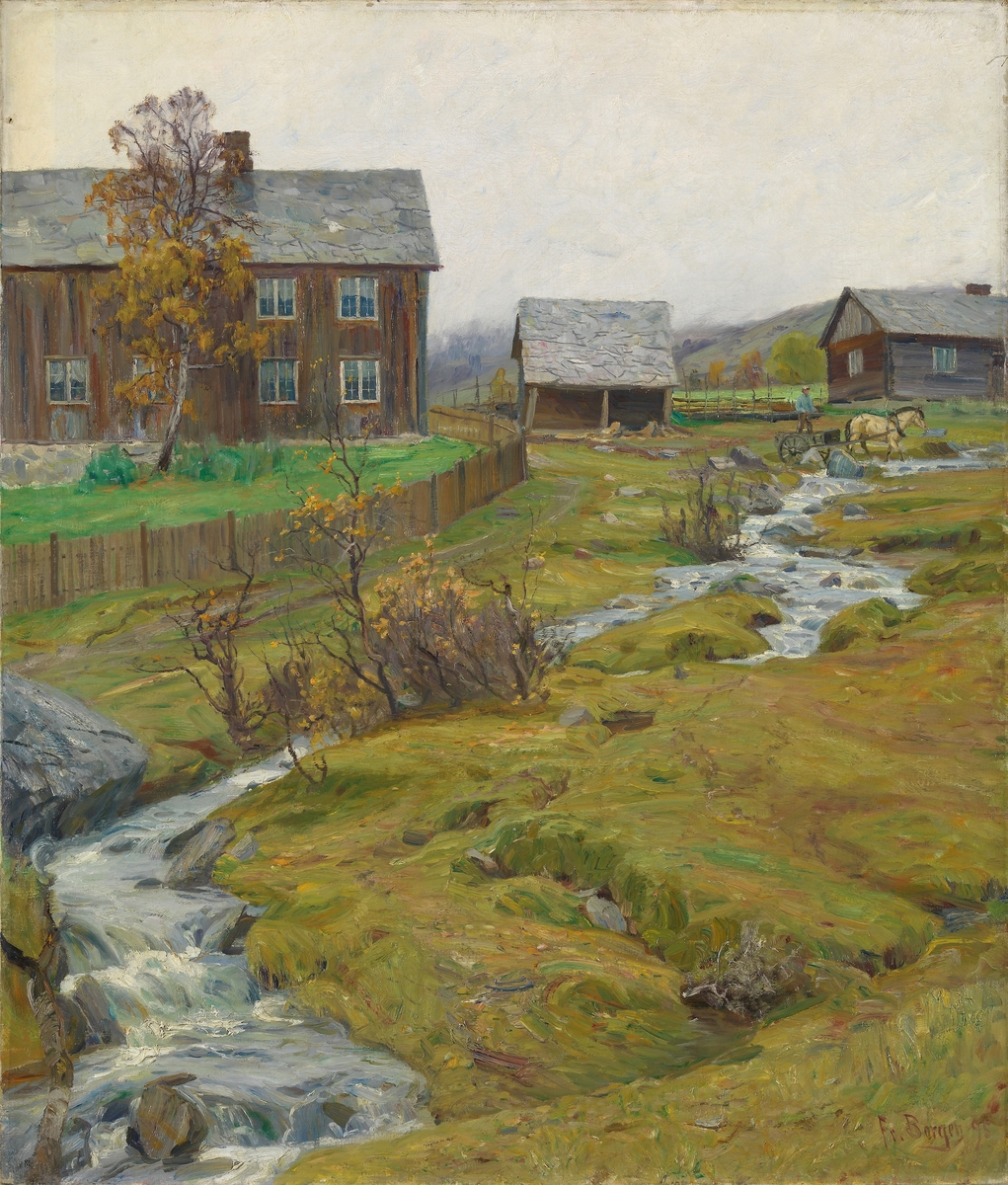 Høstvæte, Hov i Øyer, Gudbrandsdalen [Olje på lerret]