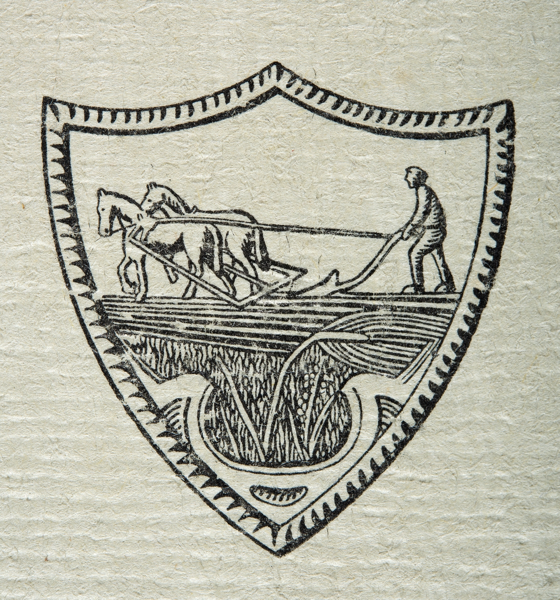 Forsiden på års meldingen til Jønsberg Landbruksskole, 1944-1949. Logo for skolen.