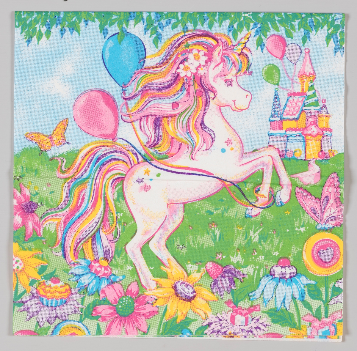 My Little Pony med ballonger og et eventyrslott blant mange blomster.

My Little Pony er en merkevare med fargerike ponnifigurer i plast som kom i salg i begynnelsen av 1980-tallet.