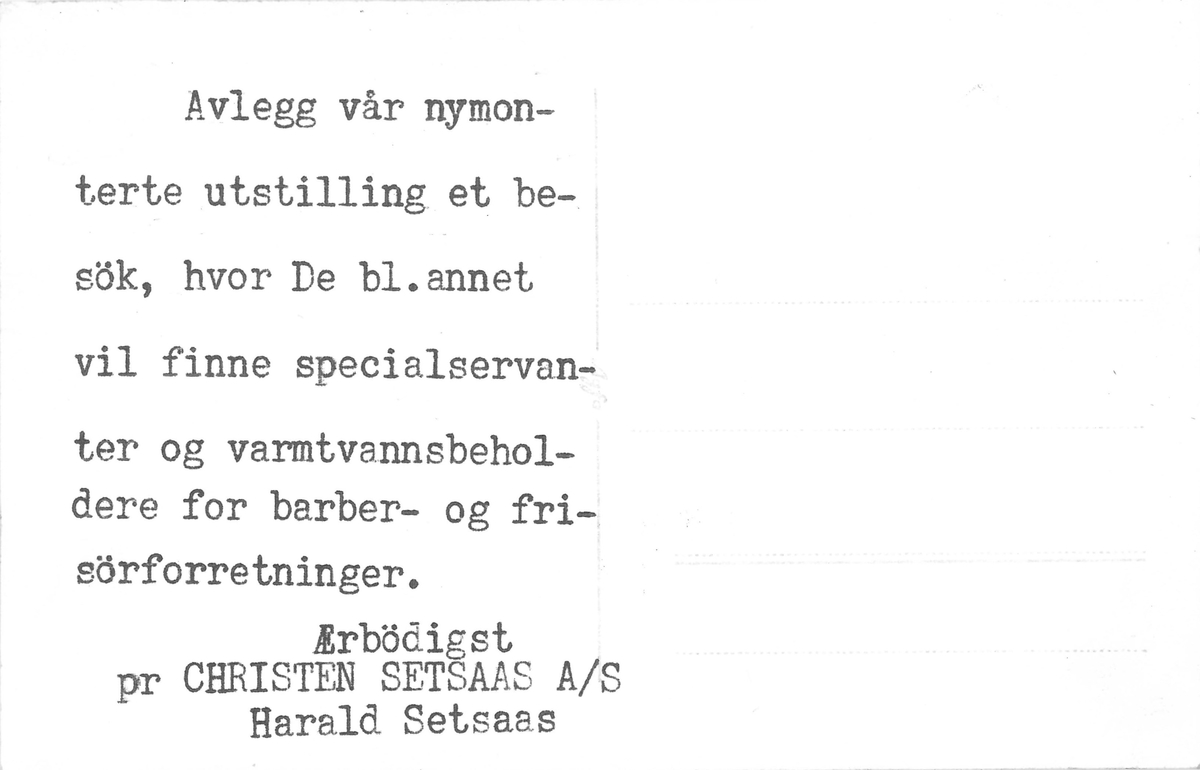 Interiør hos Christen Setsaas A/S rørleggerforretning