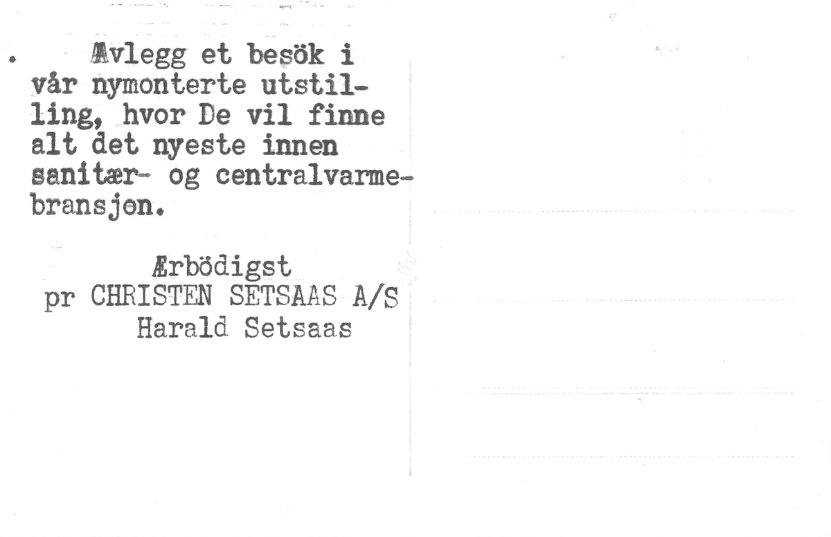 Interiør hos Christen Setsaas A/S rørleggerforretning