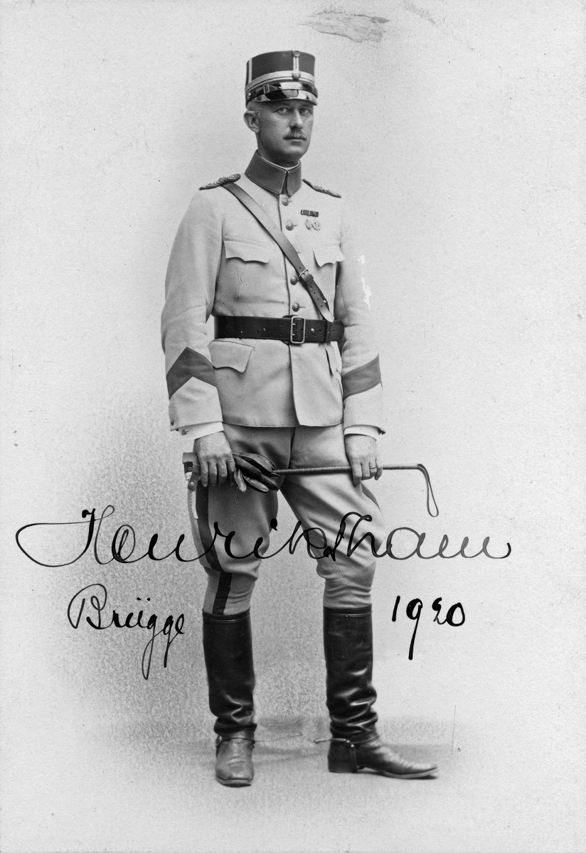 Major Henrik Tham vid kungliga Dalregementet i Falun, 1920.