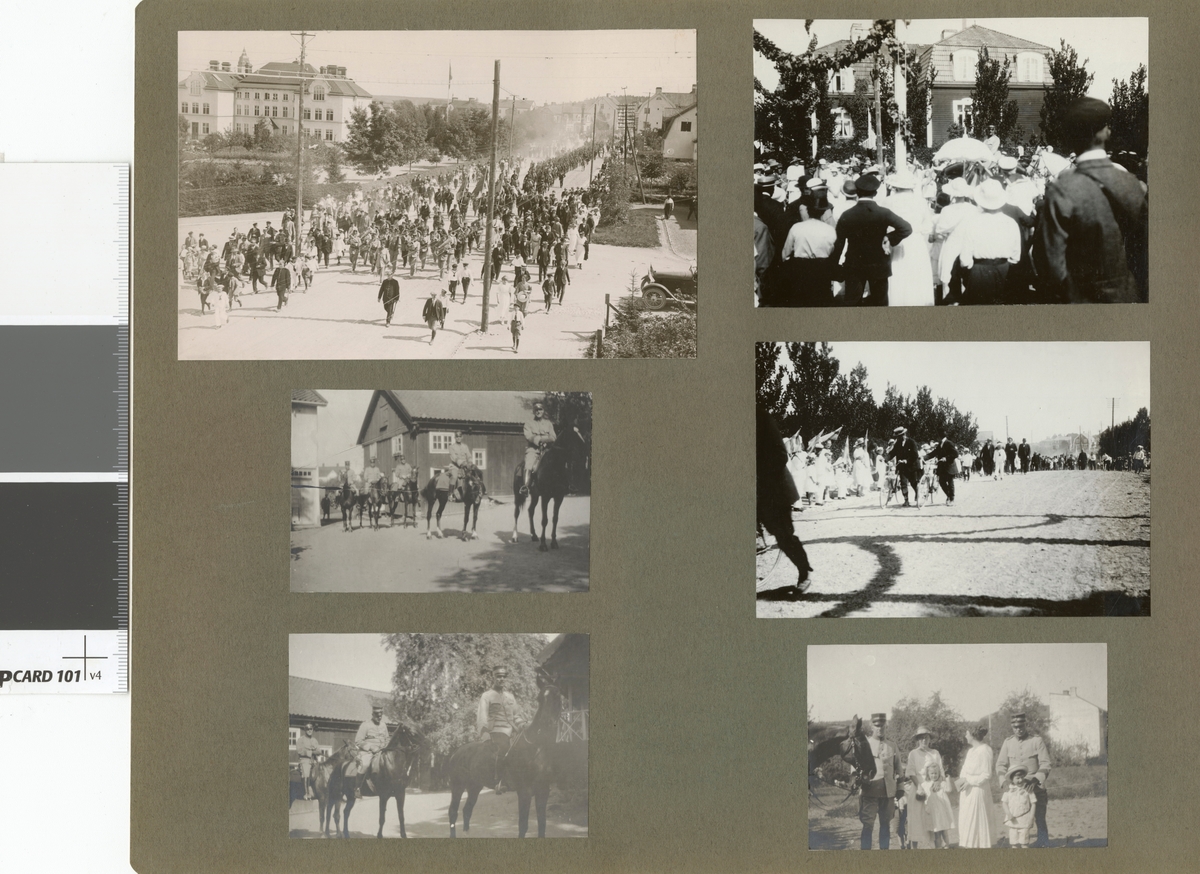 Text i fotoalbum: "I 10:s intåg i Strängnäs den 3. juli 1921".