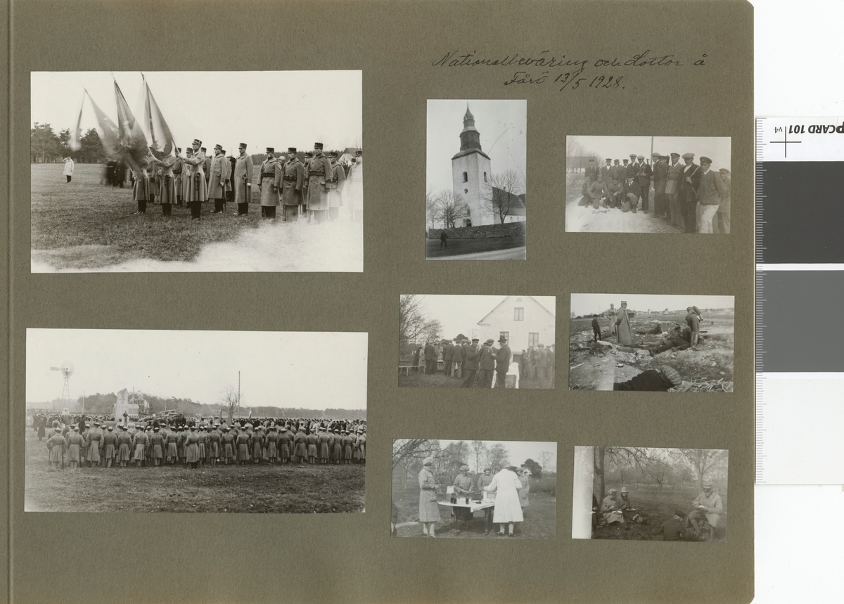 Text i fotoalbum: "Nationalbeväring och lottor å Fårö 13/5 1928".