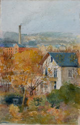 Utsikt fra Lindern mot Ullevål [papirkunst]