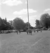 På väg till Frälsningsarmens barnkoloni i Rörberg. Taget den 10 maj  1950 i Stenebergsparken