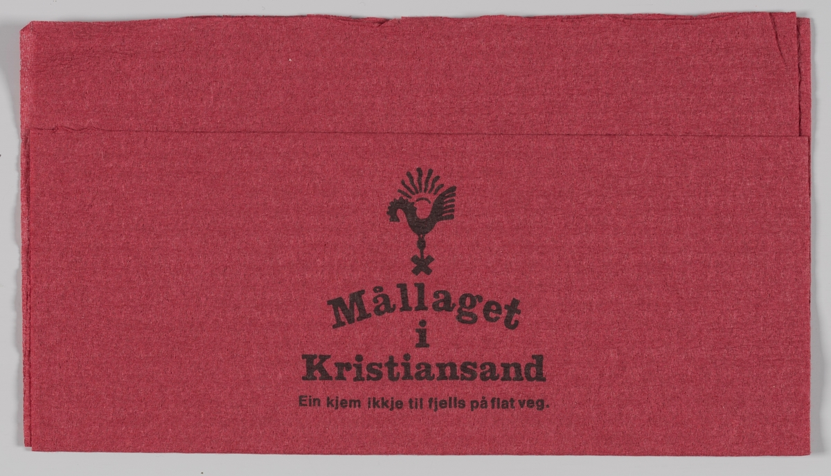 En værhane og reklame for Mållaget i Kristiansand.