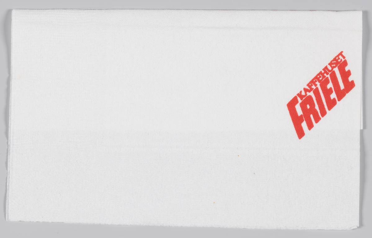 En reklametekst for Cafè Mazzanin og Friele kaffe. 

Kaffehuset Friele er et norsk kaffebrenneri som holder til på Midtun, sørøst for Bergen sentrum. Det er i dag Norges største kaffeprodusent, og har i mer enn 210 år forsynt norske husholdninger. Styreformann Herman Friele (født 1943) er syvende generasjons kaffebrenner, etter at det hele startet i 1799 da skipskaptein Herman Friele I gikk i land i Bergen for å satse på handelsvirksomhet. Frem til midten av 1980-tallet solgte Kaffehuset Friele mesteparten av sin kaffe på Vestlandet og i Nord-Norge. Dette hadde tradisjonelt vært det tidligere grossistfirmaets kjerneområder, men i dag selges Friele kaffe over hele landet.

Samme reklame på MIA.00007-004-0183; MIA.00007-004-0184.