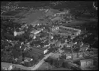 Flygfoto över Norberg, med Norbergs kyrkan.