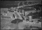 Flygfoto över stadsdel Skogsborg, Köping.