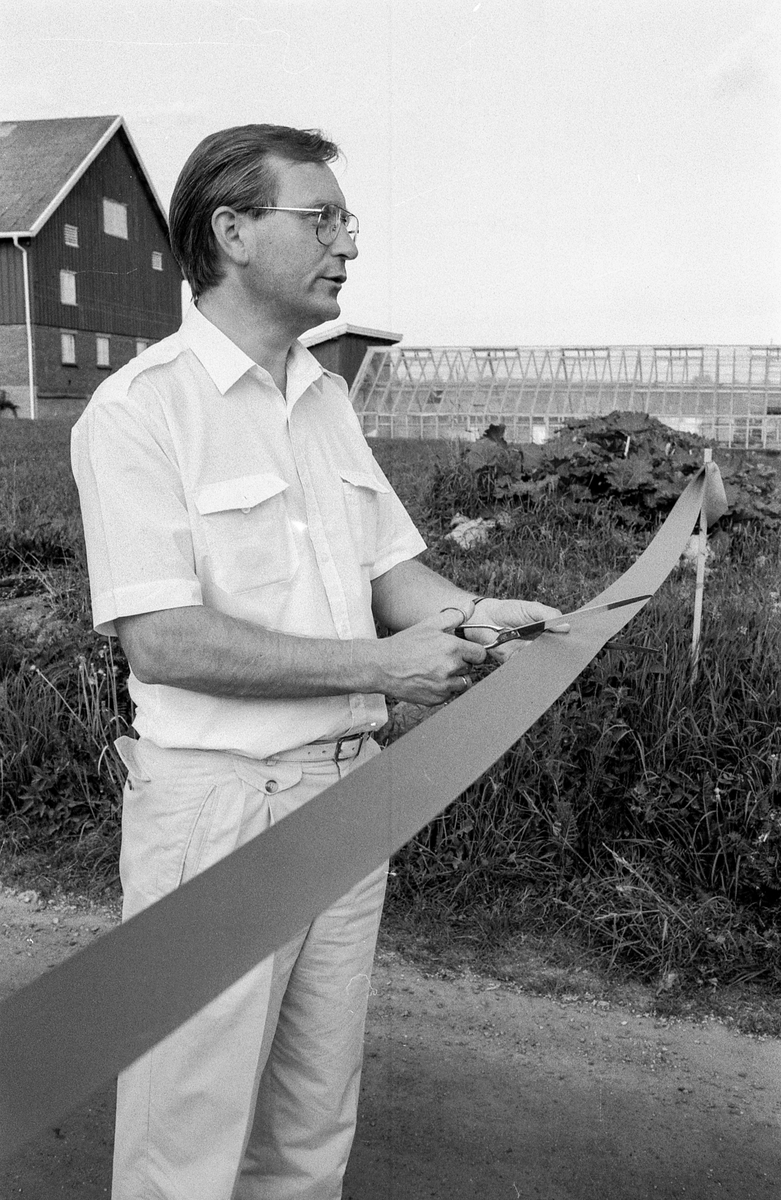 Kultursti åpnet i Nordby. Ordfører Johan Alnes kipper over båndet. Thorbein Gamst (tv) og Thorbjørn Nilsen, begge medlemmer av Nordby Rotary klubb sto bak prosjektet.