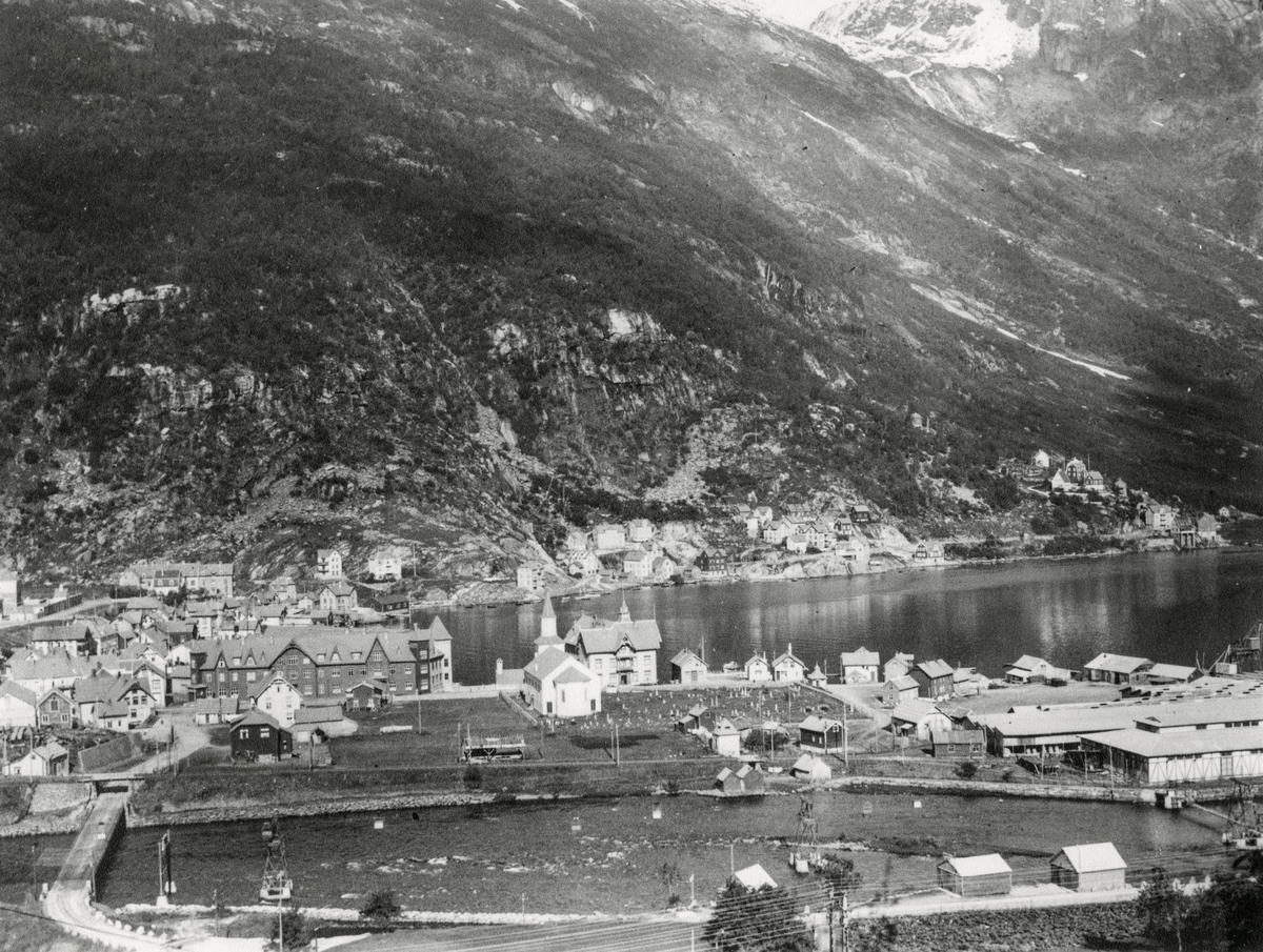 Odda sentrum på 1920-talet. 