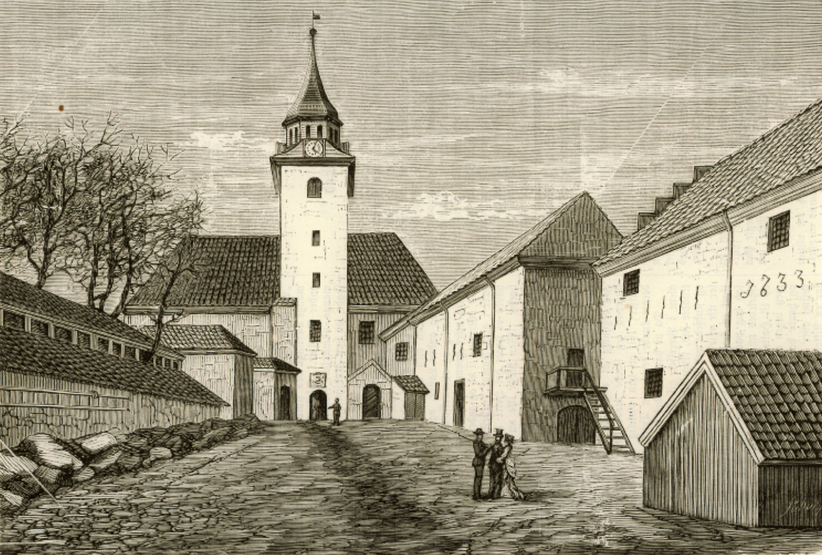 arkitektur, slottsgård, kirke